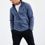 Men's Zip-Up Collared Polar Fleece Jacket // Petrol (S)