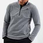 Men's Half-Zip Polar Fleece Pullover Sweatshirt // Gray Melange (S)