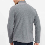 Men's Zip-Up Collared Polar Fleece Jacket // Gray Melange (S)