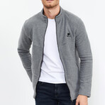 Men's Zip-Up Collared Polar Fleece Jacket // Gray Melange (S)
