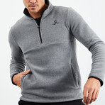 Men's Half-Zip Polar Fleece Pullover Sweatshirt // Gray Melange (S)