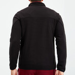 Men's Zip-Up Collared Polar Fleece Two-Tone Jacket // Black + Red (S)