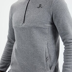 Men's Half-Zip Polar Fleece Pullover Sweatshirt // Gray Melange (S)
