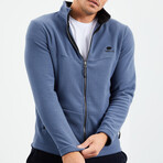 Men's Zip-Up Collared Polar Fleece Jacket // Petrol (S)
