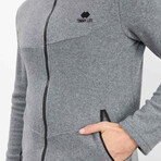 Men's Zip-Up Collared Polar Fleece Jacket // Gray Melange (S)