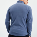 Men's Zip-Up Collared Polar Fleece Jacket // Petrol (S)