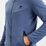 Men's Zip-Up Collared Polar Fleece Jacket // Petrol (S)