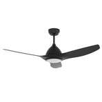 3-Blade Smart Ceiling Fan + LED Light // 52" // Black