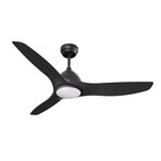 3-Blade Smart Ceiling Fan + LED Light // 52" // Black