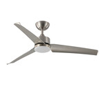 3-Blade Smart Ceiling Fan + LED Light // 52" // Satin Nickel