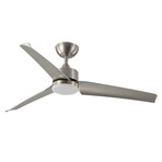 3-Blade Smart Ceiling Fan + LED Light // 52" // Satin Nickel