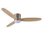 3-Blade Smart Ceiling Fan + LED Light // 52" // Light Brown