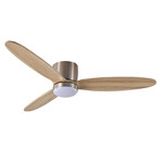 3-Blade Smart Ceiling Fan + LED Light // 52" // Light Brown