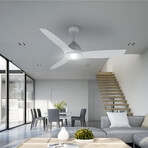 3-Blade Smart Ceiling Fan + LED Light // 52" // White