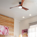 3-Blade Smart Ceiling Fan + LED Light // 54"