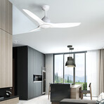 3-Blade Smart Ceiling Fan + LED Light // 52" // White