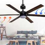 6-Blade Smart Ceiling Fan + LED Light // 60"