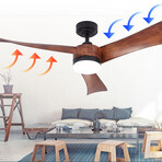 3-Blade Smart Ceiling Fan + LED Light // 54"