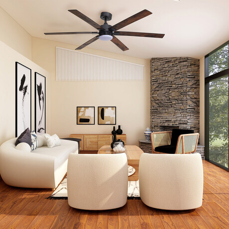 6-Blade Smart Ceiling Fan + LED Light // 60"