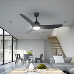 3-Blade Smart Ceiling Fan + LED Light // 52" // Black