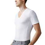 AirWeight Performance Undershirt // Deep-V 3 Pack // Bright White (L)