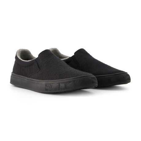 Nimbo Wool Slip-On // Black + Black Sole (US Men's Size 4)