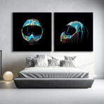 HELMET FRONT by RUBEN ALVEREZ (12"H x 12"W x 2"D)