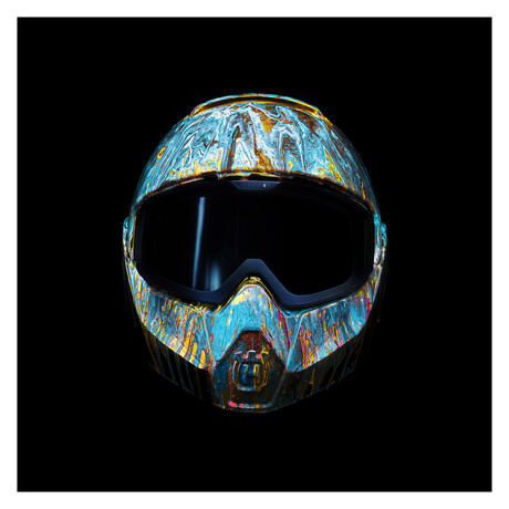 HELMET FRONT by RUBEN ALVEREZ (12"H x 12"W x 2"D)