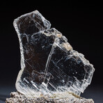 Genuine Gypsum Var. Selenite Crystal on Quartz from Rio Grande do Sul, Brazil