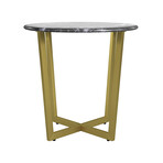 Llona 24" Round Side Table // Black + Gold