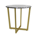 Llona 24" Round Side Table // Black + Gold