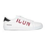 Dsquared2 Icon Print Lace-Up Sneakers // White + Black + Red (US: 9)