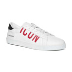 Dsquared2 Icon Print Lace-Up Sneakers // White + Black + Red (US: 9)
