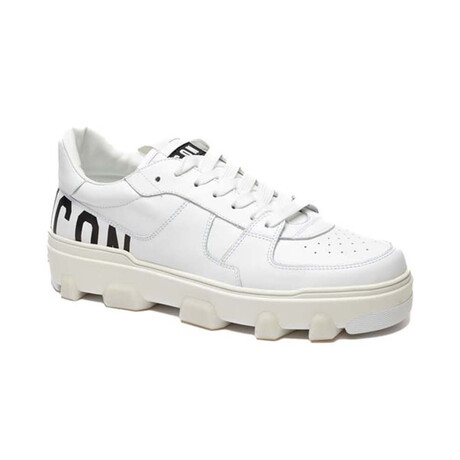 Sneakers In Pelle Bianca // White + Black (US: 6)