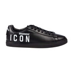 Leather Sneakers // Black + White (US: 7.5)
