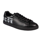 Leather Sneakers // Black + White (US: 7.5)