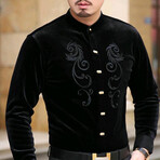 Morton Celino Velvet Shirt // Black (3XL)