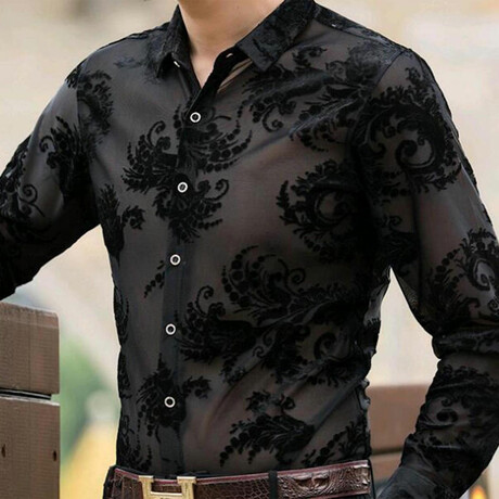 Abram Celino Velvet Shirt // Black (S)