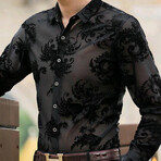 Abram Celino Velvet Shirt // Black (L)