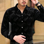 Adrian Celino Velvet Shirt // Black (L)