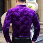 Toby Celino Velvet Shirt // Purple (2XL)