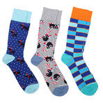 Alessandro Crew Socks Gift Box // 3-Pack // Multicolor