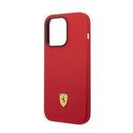 Silicone Case Metal Logo Black Camera Outline // Red (iPhone 14)