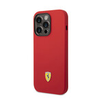 Silicone Case Metal Logo Black Camera Outline // Red (iPhone 14)