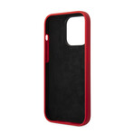 Silicone Case Metal Logo Black Camera Outline // Red (iPhone 14)