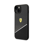 Bimaterial Case Carbon + Polycarbonate With Silver Stripe // Black (iPhone 14)