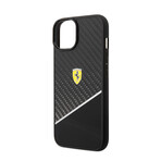 Bimaterial Case Carbon + Polycarbonate With Silver Stripe // Black (iPhone 14)