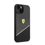 Bimaterial Case Carbon + Polycarbonate With Silver Stripe // Black (iPhone 14)