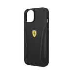 Leather Case Hot Stamped Sides And Yellow Shield Logo // Black (iPhone 14)