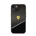 Bimaterial Case Carbon + Polycarbonate With Silver Stripe // Black (iPhone 14)